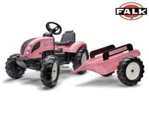 šlapací traktor 1058AB Pink Country Star s přívěsem - růžový
