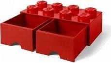 LEGO úložný box 8 s šuplíky - červená
